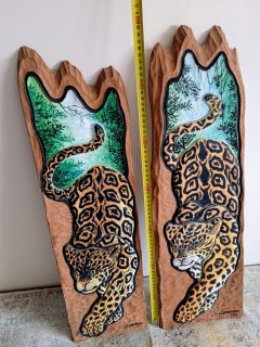 لوحتان فنيتان  على خشب السدر الاحمر للفنانة البرازيلية J siqueira 3