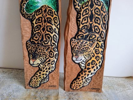 لوحتان فنيتان  على خشب السدر الاحمر للفنانة البرازيلية J siqueira 6